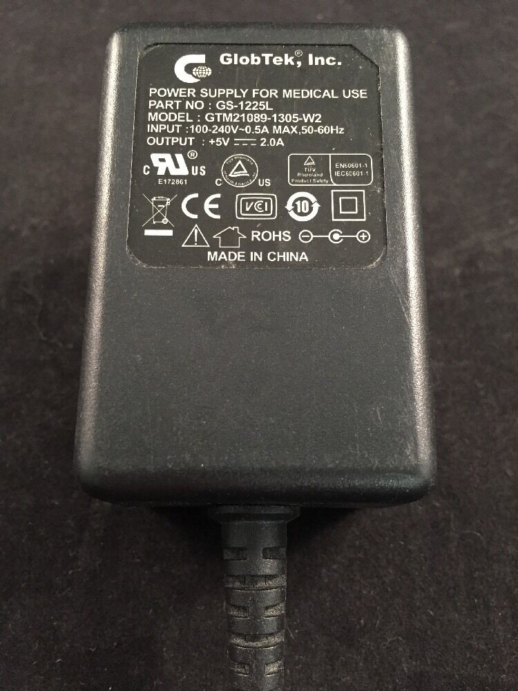 New GlobTek GS-1225L GTM21089-1305-W2 Power Supply For Medical Use 5V DC 2.0A AC ADAPTER
